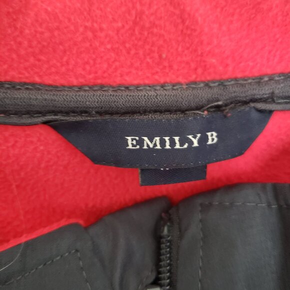 Woman Emily B Red with Navy Blue Full Zipper Turtle Neck with Pockets Size XL - Picture 3 of 14